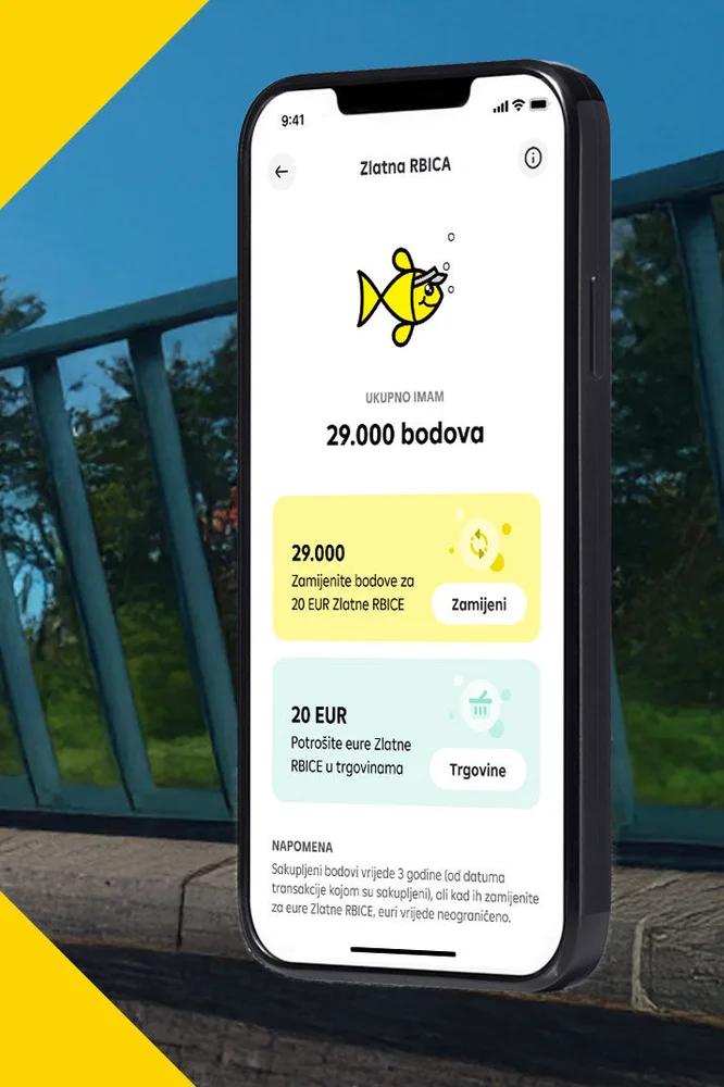 Vizual na kojem se nalazi program vjernosti Zlatna rbica
