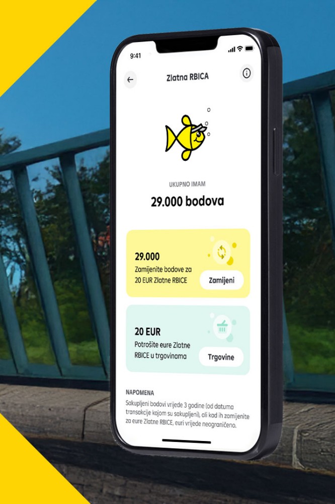 Vizual na kojem se nalazi program vjernosti Zlatna rbica