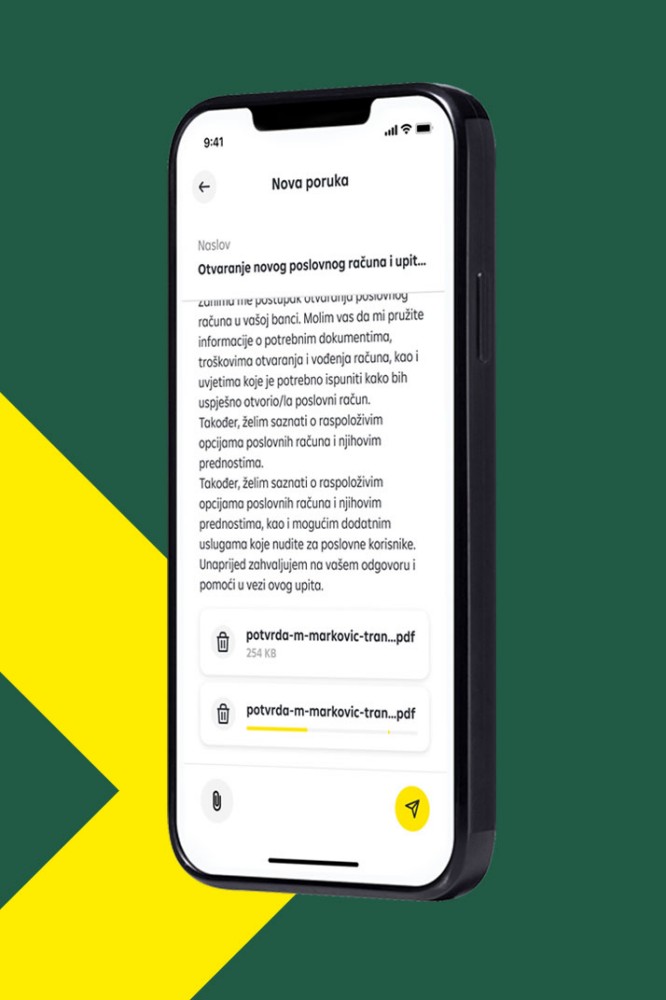 Ekran na kojem  je prikazana komunikacija s bankom