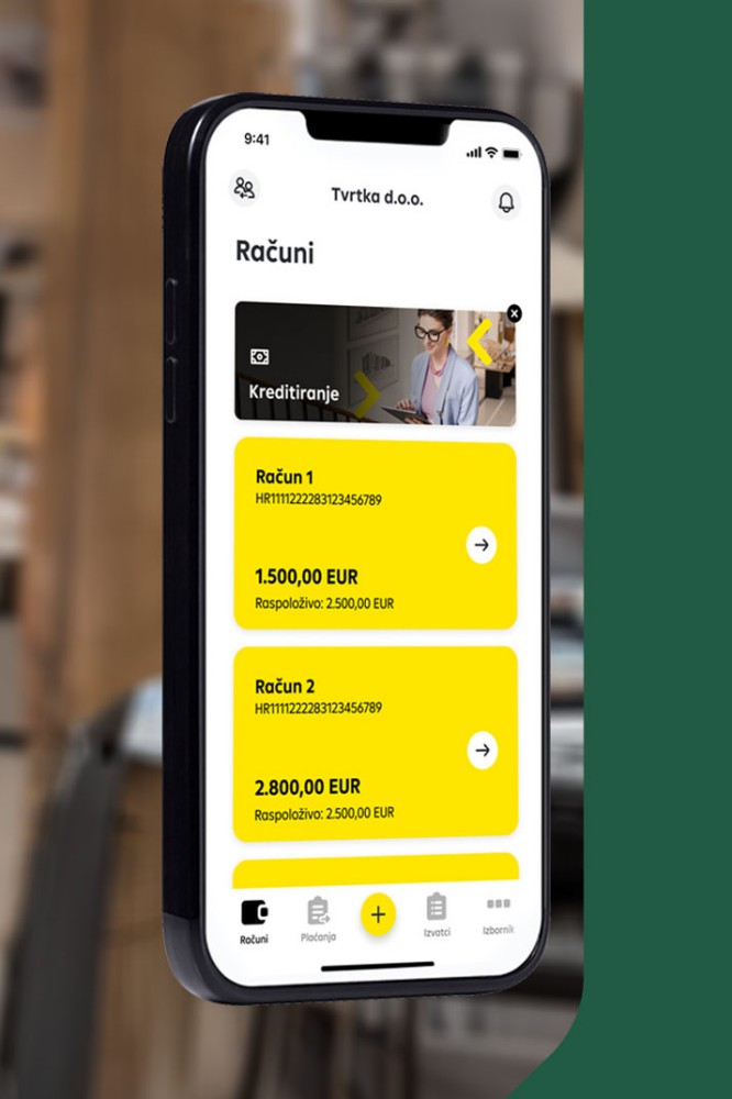 Ekran na kojem je prikazan pregled računa