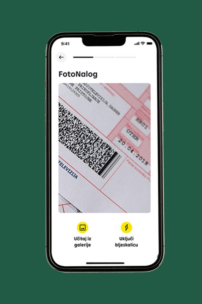 Ekan na kojem je prikazan FotoNalog