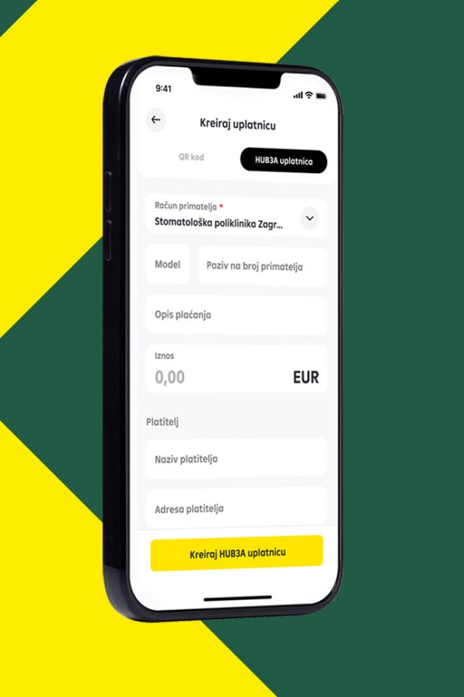 Ekran na kojem je prikazano kako se može kreirati uplatnica